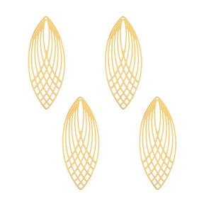  DZ1405-47: Beadwork Findings Gold Pendant Elipse 22x56mm 4PPK