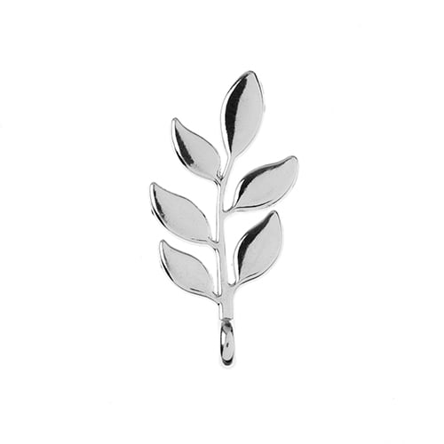  DZ1406-00: Beadwork Findings Silver Pendant Branch 11x24mm 6PPK