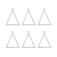 DZ1406-37: Beadwork Findings Silver Pendant Triangle 27.5x34.5mm 6PPK
