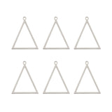  DZ1406-37: Beadwork Findings Silver Pendant Triangle 27.5x34.5mm 6PPK