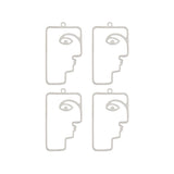  DZ1406-43: Beadwork Findings Silver Pendant Face 22.5x40.5mm 4PPK