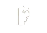 DZ1406-43: Beadwork Findings Silver Pendant Face 22.5x40.5mm 4PPK