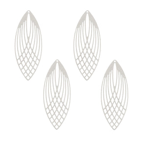  DZ1406-47: Beadwork Findings Silver Pendant Elipse 22x56mm 4PPK