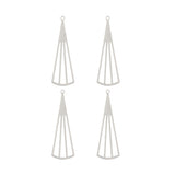  DZ1406-48: Beadwork Findings Silver Pendant Triangle Fan 12.5x39mm 6PPK