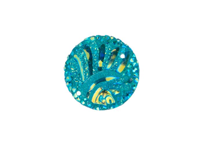DZ8812-06: Sew-On Resin Sparkle Head Cub 25mm Blue AB - 10PPK