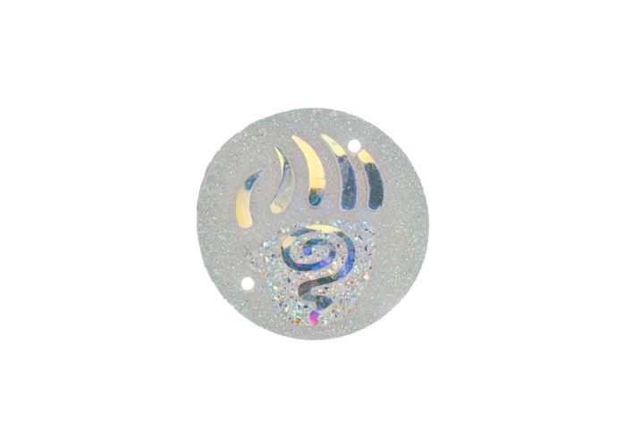 DZ8813-00: Sew-On Resin Sparkle Bear Paw 25mm Crystal AB - 10PPK