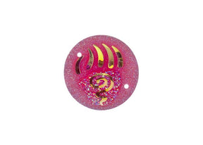 DZ8813-02: Sew-On Resin Sparkle Bear Paw 25mm Fuchsia AB - 10PPK