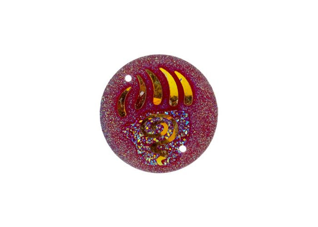 DZ8813-03: Sew-On Resin Sparkle Bear Paw 25mm Red AB - 10PPK