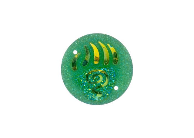 DZ8813-05: Sew-On Resin Sparkle Bear Paw 25mm Green AB - 10PPK