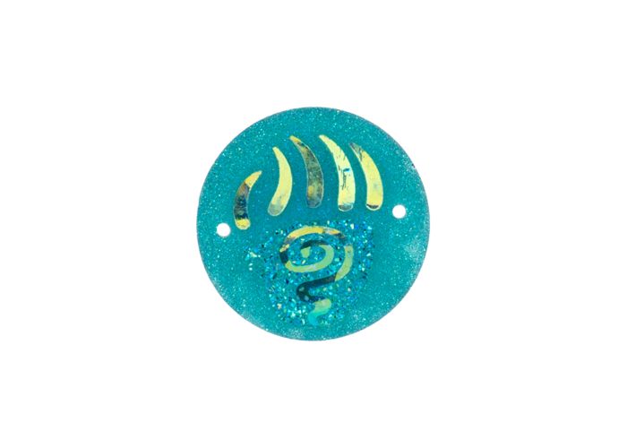 DZ8813-06: Sew-On Resin Sparkle Bear Paw 25mm Blue AB - 10PPK