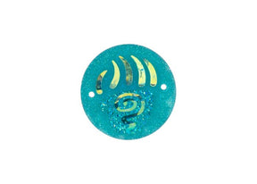DZ8813-06: Sew-On Resin Sparkle Bear Paw 25mm Blue AB - 10PPK
