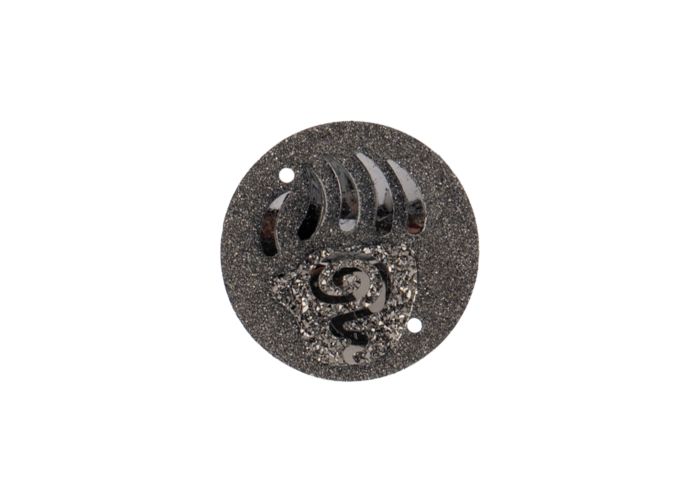 DZ8813-09: Sew-On Resin Sparkle Bear Paw 25mm Gunmetal - 10PPK