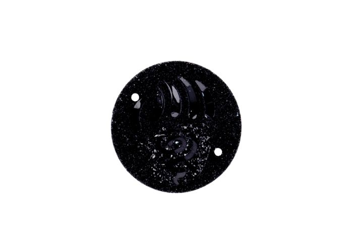 DZ8813-10: Sew-On Resin Sparkle Bear Paw 25mm Black - 10PPK