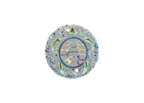 DZ8814-00: Sew-On Resin Sparkle Turtle 25mm Crystal AB - 10PPK