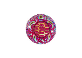 DZ8814-02: Sew-On Resin Sparkle Turtle 25mm Fuchsia AB - 10PPK