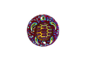 DZ8814-03: Sew-On Resin Sparkle Turtle 25mm Red AB - 10PPK