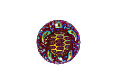 DZ8814-03: Sew-On Resin Sparkle Turtle 25mm Red AB - 10PPK