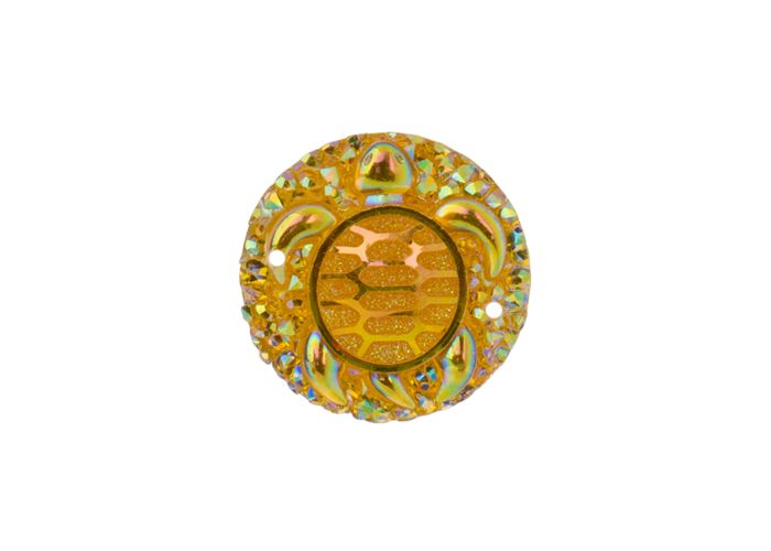 DZ8814-04: Sew-On Resin Sparkle Turtle 25mm Yellow AB - 10PPK