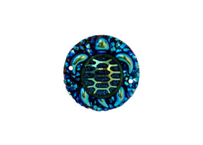 DZ8814-07: Sew-On Resin Sparkle Turtle 25mm Black AB - 10PPK