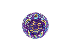 DZ8814-08: Sew-On Resin Sparkle Turtle 25mm Purple AB - 10PPK
