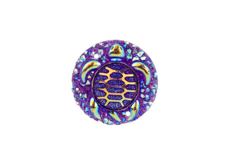 DZ8814-08: Sew-On Resin Sparkle Turtle 25mm Purple AB - 10PPK