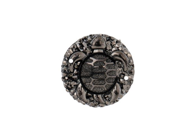 DZ8814-09: Sew-On Resin Sparkle Turtle 25mm Gunmetal - 10PPK
