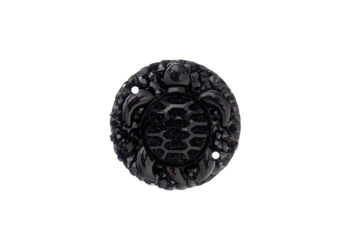 DZ8814-10: Sew-On Resin Sparkle Turtle 25mm Black - 10PPK