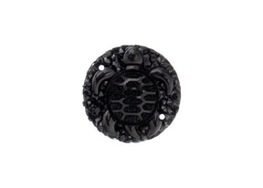 DZ8814-10: Sew-On Resin Sparkle Turtle 25mm Black - 10PPK