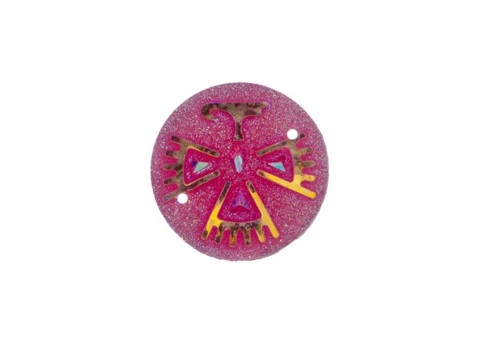 DZ8815-02: Sew-On Resin Sparkle Eagle 25mm Fuchsia AB - 10PPK