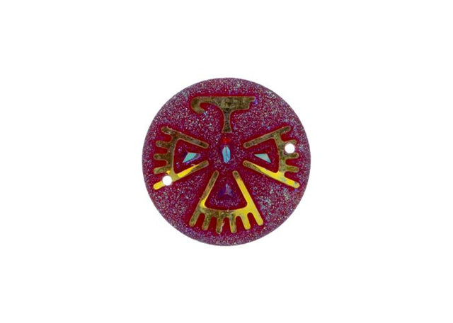 DZ8815-03: Sew-On Resin Sparkle Eagle 25mm Red AB - 10PPK