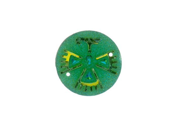 DZ8815-05: Sew-On Resin Sparkle Eagle 25mm Green AB - 10PPK