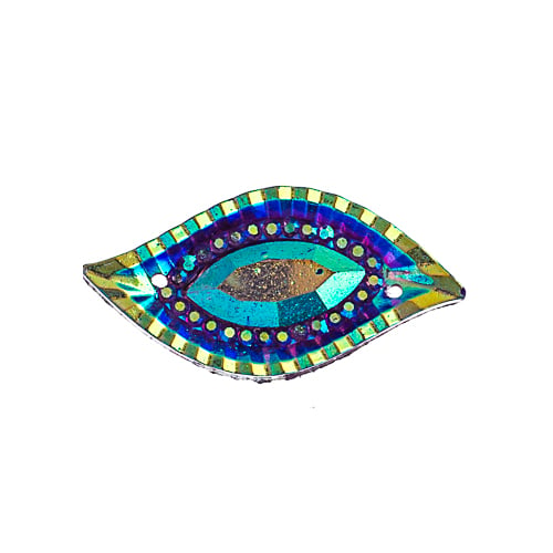 DZ9156-08: Resin Sew-on Piikki 15x30 Navette Purple AB 10PPK