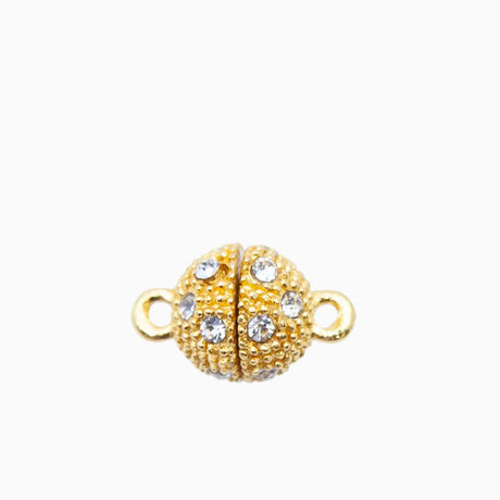 FI146-4G: Clasp Magnetic w/Crystals 10x14mm Gold