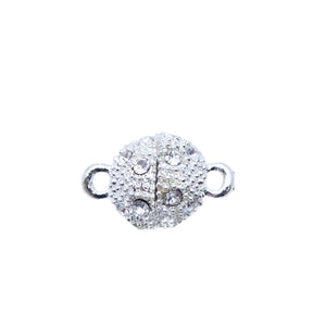 FI146-4S: Clasp Magnetic w/Crystals 10x14mm Silver Plate