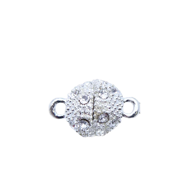 FI146-4S: Clasp Magnetic w/Crystals 10x14mm Silver Plate