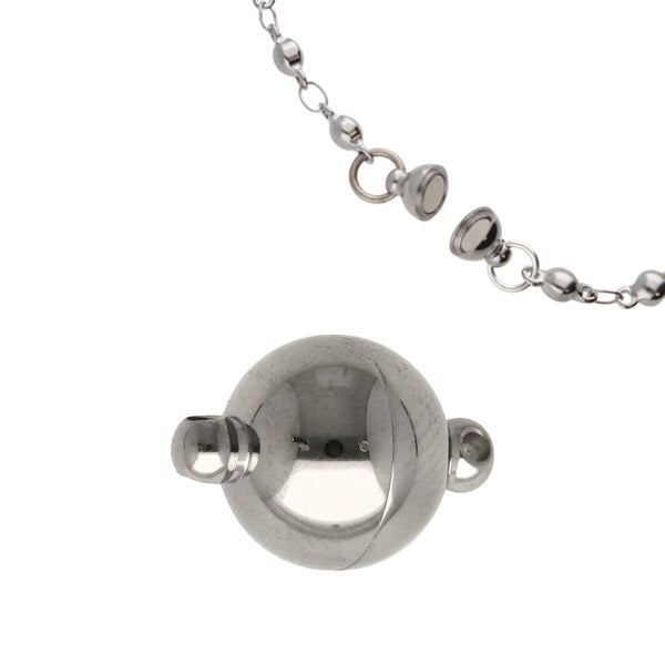BeadSmith 10mm Stainless Steel Magnetic Ball Clasp with Loop