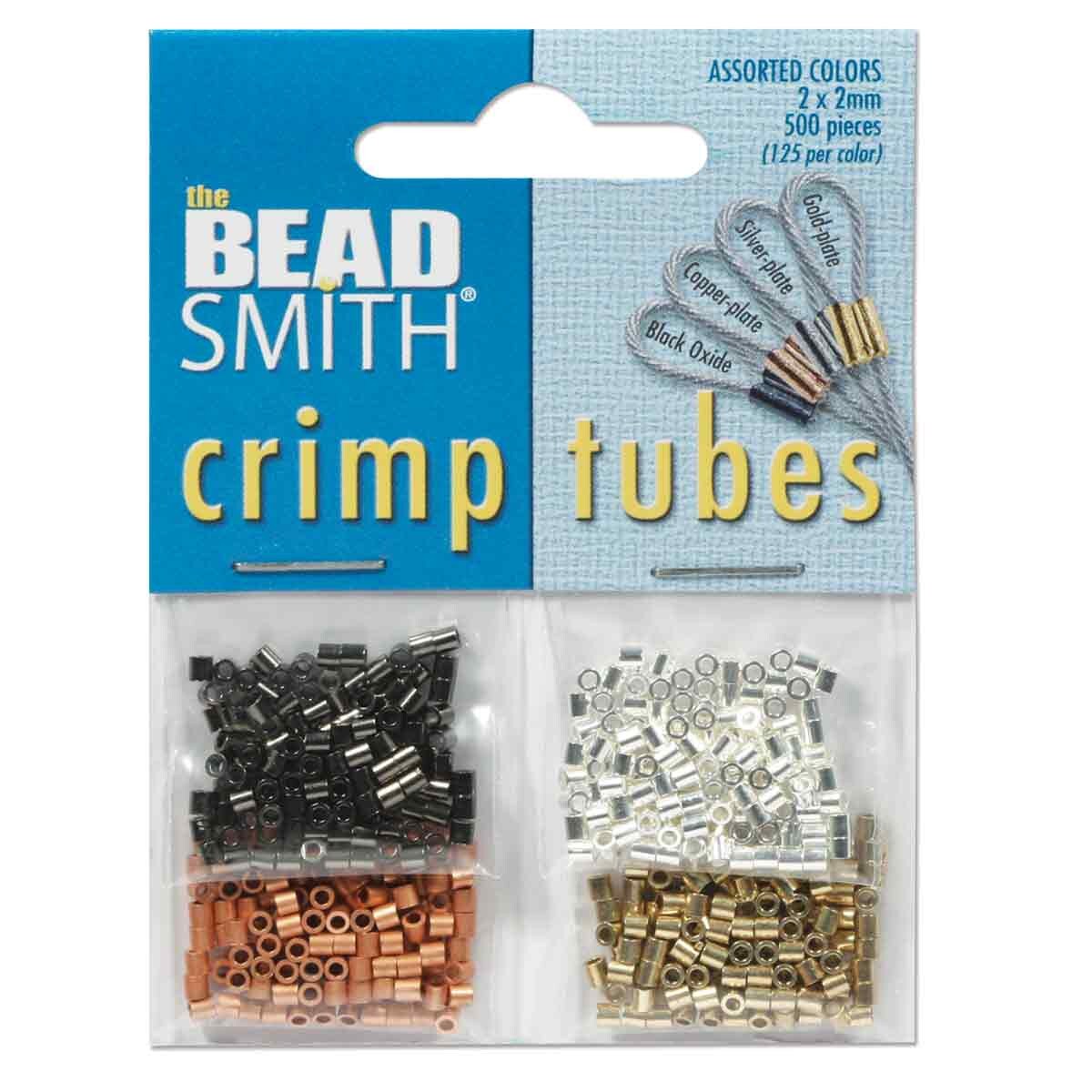 FI163-MX4: Crimp Tube Assortment 2x2mm 4 Finishes - 500PPK