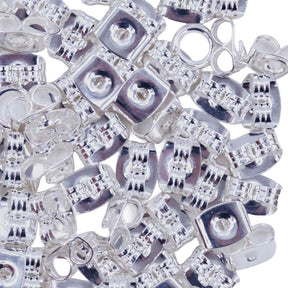 FI20-2S: Earring Back Earring Clutch Silver NF - 50PR