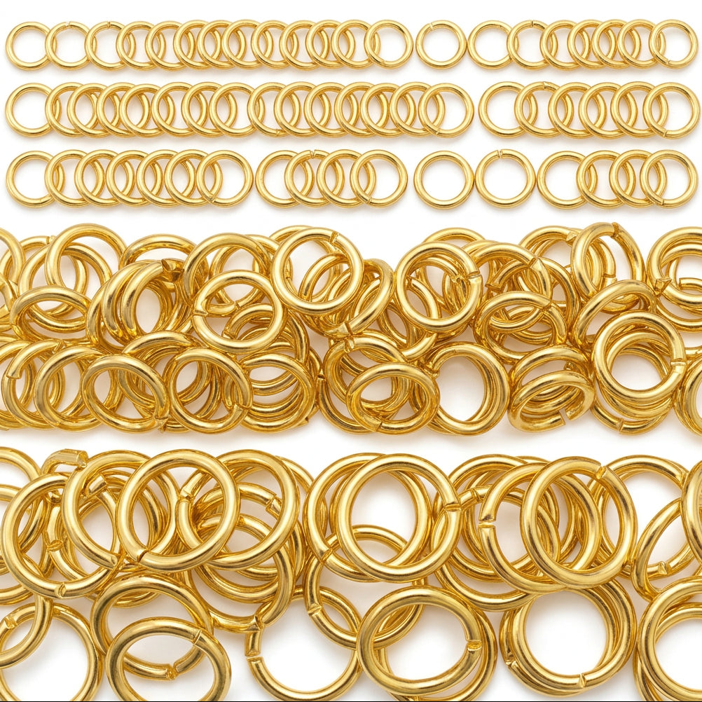FI200-GMX: Jump Ring NF Gold 4mm/6mm/8mm Mix 252PPK