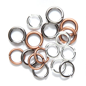 FI208-MX: Steel Jump Ring Mix Asst Size/Finish - 25GM