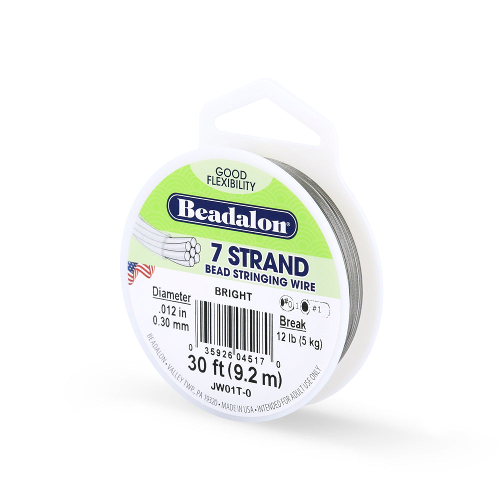 FI296-30: Beadalon Beading Wire .012" 7-strand 30 Feet Spool