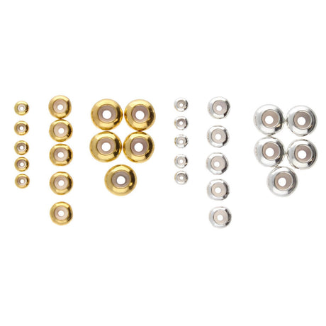 FI999-009MX: Silicone Stopper Beads/Slide on Clasp Asst 30PPK