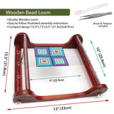 FI418-BLW12: Bead Loom - Extra Wide 12.5x13x3 Inches - Wood