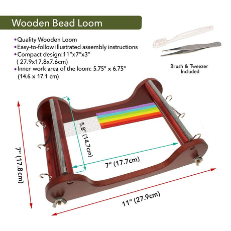 FI418-BLW8: Bead Loom - 7x11x3 Inches - Wood