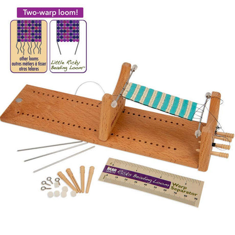 FI419-RV2: Little Ricky Beading Loom 2 Warp 2x2-8.5"