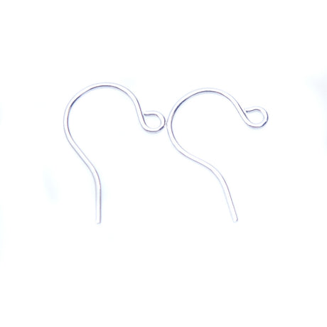 FI42-S: Ear Wire Shepherds Hook Nickel Silver 23 Gauge -75 Pairs