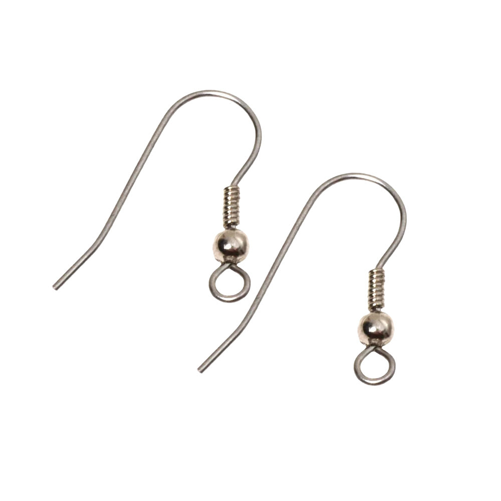 FI46-SUS: Earwire French Ball & Coil USA Surgical Steel - 6PR