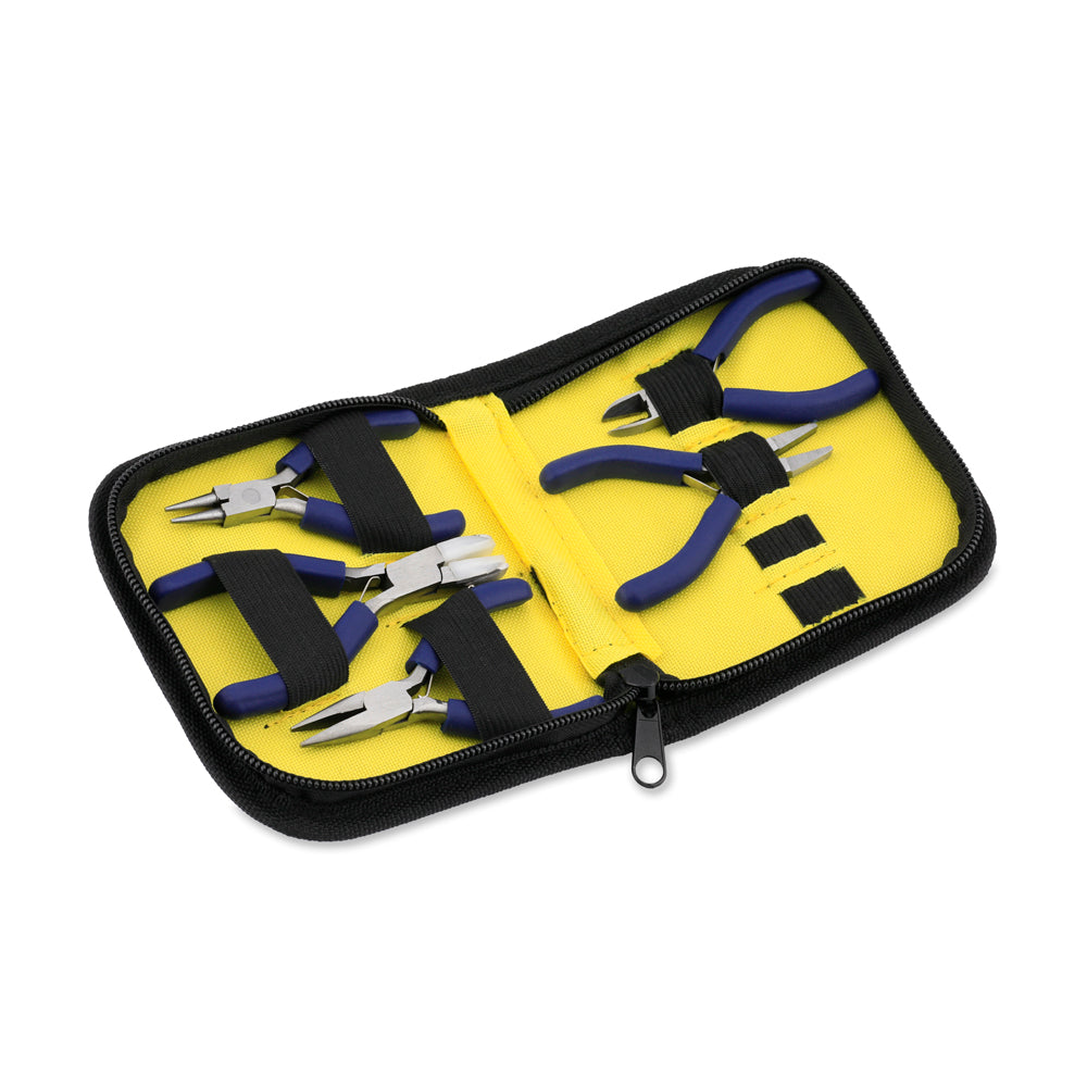 FI486-Z: 5 Piece Miniature Plier Set With Zip Pouch - Set