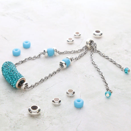 FI999-009MX: Silicone Stopper Beads/Slide on Clasp Asst 30PPK