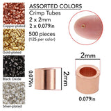 FI999-950KIT: Crimp Tube 2x2mm 125PCx4 Color + .018 Beading Wire 21STR 10FT